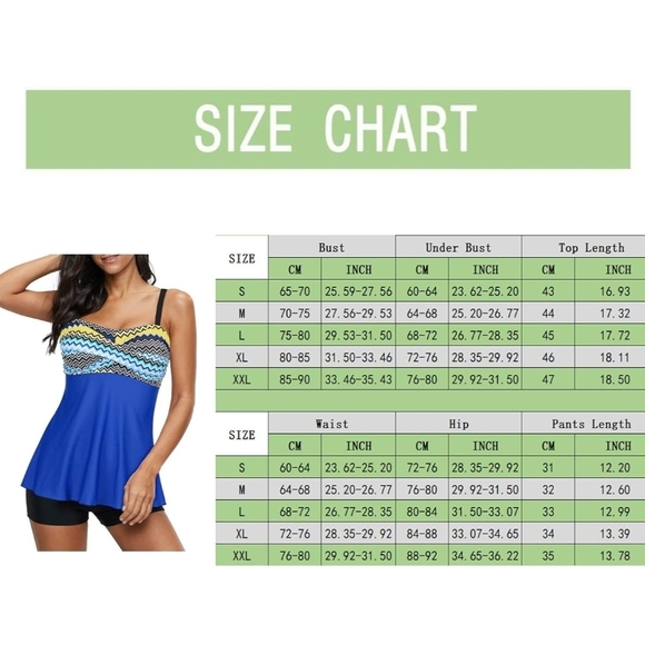 ‼️SOLD‼️ in BundleColorful Striped Tankini Swimsuit with Boyshort Tag 3XL Fit L - Picture 5 of 7